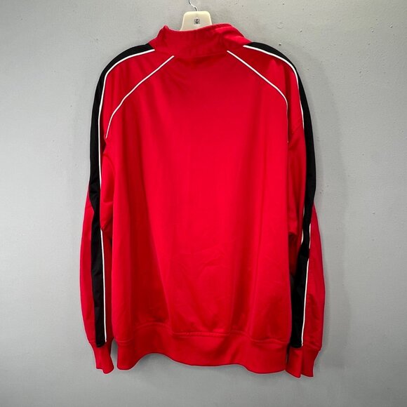 UW University Wisconsin Track Jacket 2XL Badgers Red Zip Embroidered Mock Neck - Picture 3 of 6